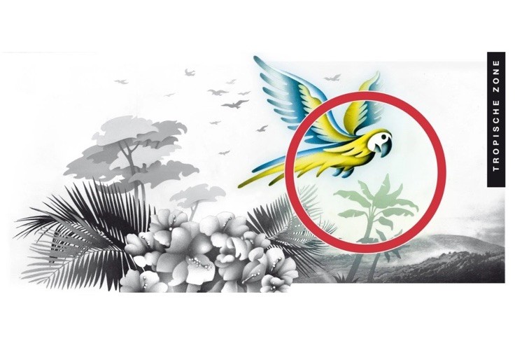 2018 Tropical Zone Parrot 5 gram .999 fine Silver Foil Note