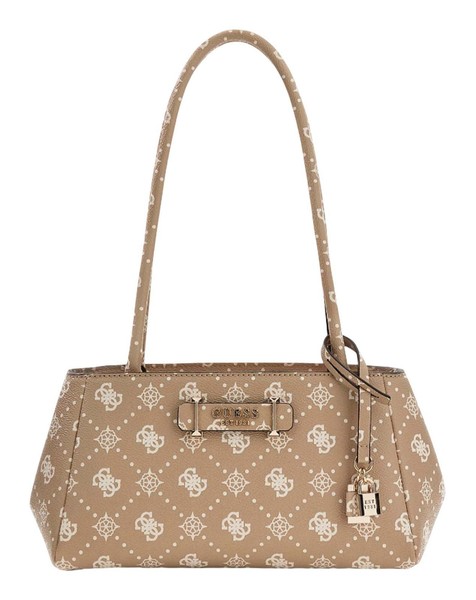 Guess Carrie Logo Girlfriend Shoulder Satchel Bag Schultertasche Biscotti Logo-image