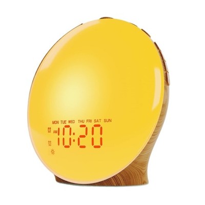 LED Mood Light Grains Alarm Clock Wake Up Lamp with Sunrises Simulation