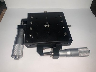 X & Y Axis - 2 axis Linear Stage w/Micrometer Adjustments 100 x 100 mm Base