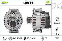 Valeo Lichtmaschine 14V 140A FüR Seat Leon VW Golf VI Audi Q7 A3 Skoda Octavia