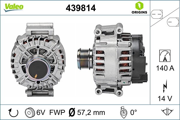 Valeo Lichtmaschine 14V 140A FüR Seat Leon VW Golf VI Audi Q7 A3 Skoda Octavia-image