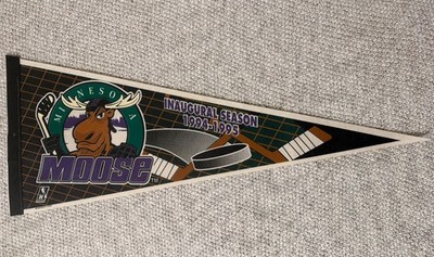 Very Rare Vintage Minnesota Moose Inaugural Season  1994 1995 Pennant