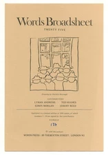 Ted HUGHES, Jeremy Reed / Words Broadsheet Twenty Five 1st Edition 1976