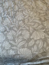 the company store king Duvet Cover Set 2 Shams Gray White Floral NWOT, Read