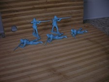 MARX UNION 54MM TOY SOLDIERS VINTAGE 1950s ACW BLUE  GREY PLAYSET FIRING LINE