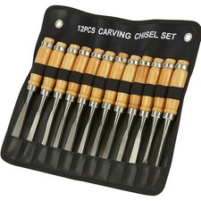 SET SCALPELLI SGORBIE PER LEGNO INTAGLIO INTARSIO SCALPELLINI 12pz CON CUSTODIA