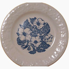 Wild Rose Blue Floral White Round Ceramic Plate Glossy USA Printed Backstamp — photo 1