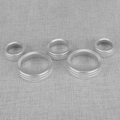 5pcs Silver Air Condition Audio Switch Knob Trim Ring Fit For Ford Maverick qm