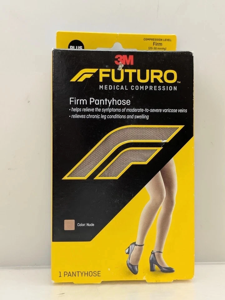 Futuro Medical Compression Pantyhose Varicose Leg Swelling Relief Nude Firm PLUS - Image 3 of 4