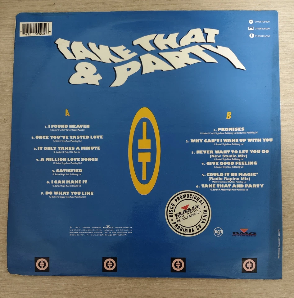 Take That- Take That & Party EX Robbie Williams 1992 Vinyl Pop Promo Copy - Image 2 of 3