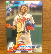 Topps 2018 Chrome Update Ronald Acuna Jr. Rookie Card #HMT25 Atlanta Braves. rookie card picture