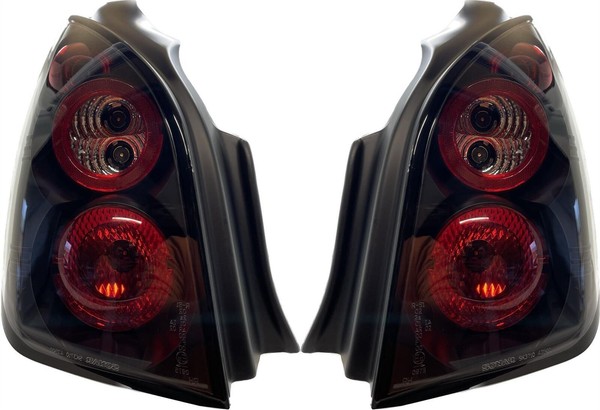 Hintere RüCkleuchten Paar Set Klar Schwarz FüR Citroen C2 03-08-image