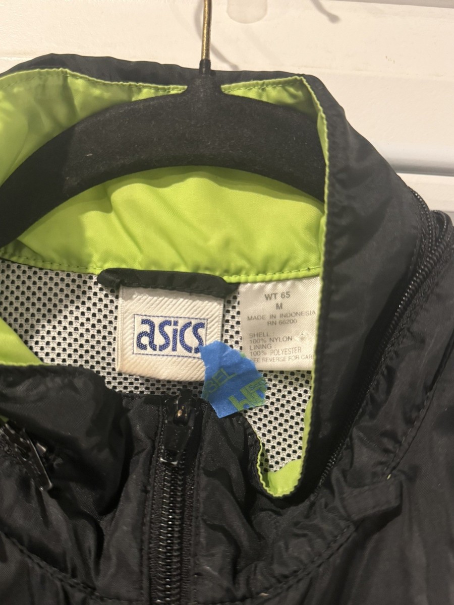Vintage Asics Half Zip Windbreaker Jacket Men's Medium 90s Neon | eBay