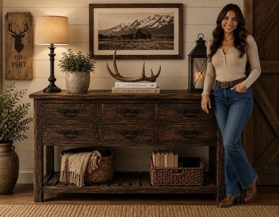 6 Drawers Sofa Table (distressed)