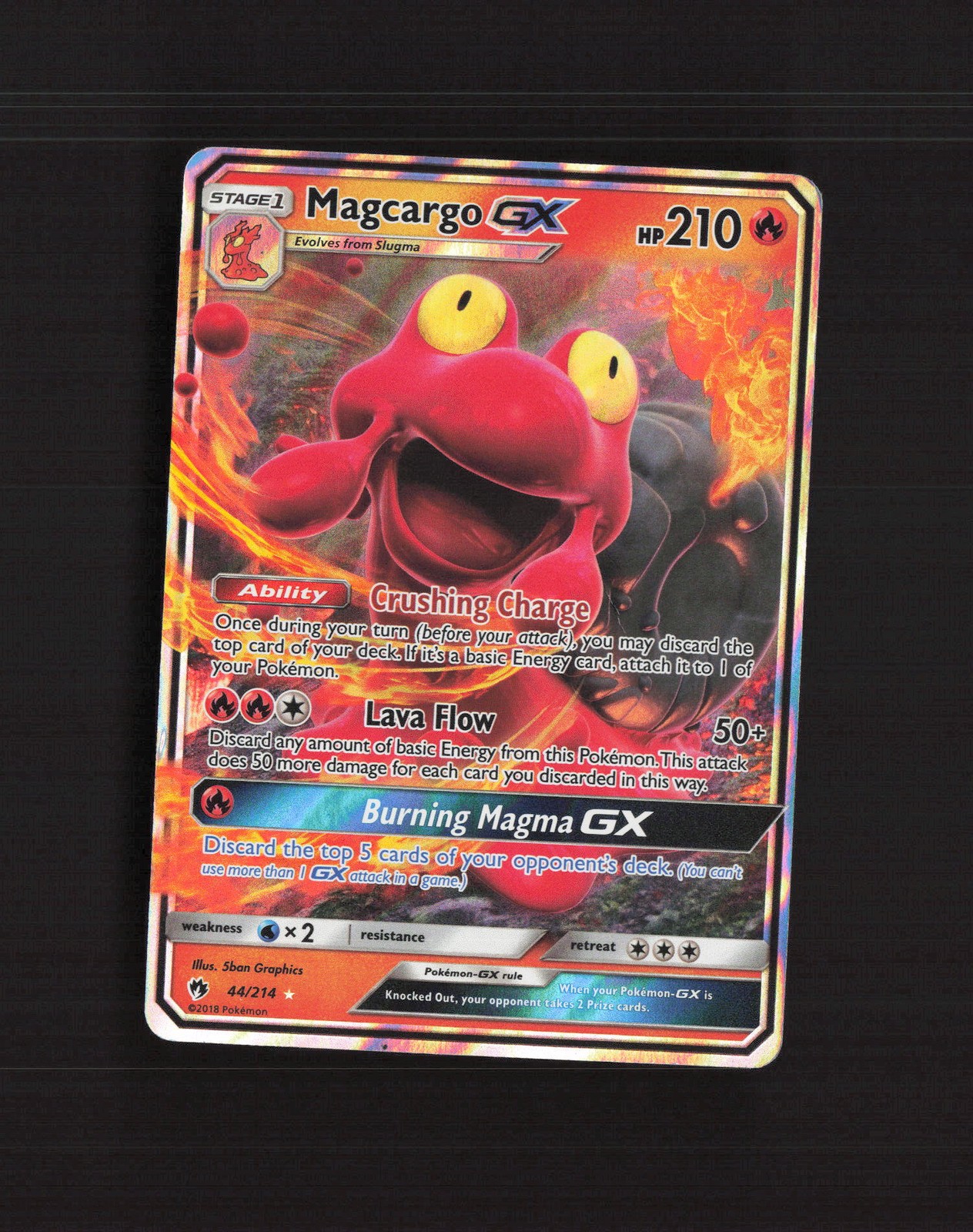 Magcargo GX 44/214 Lost Thunder Ultra Rare Holo Pokemon Card DMG