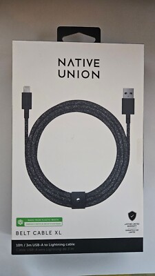 Native Union Belt Cable XL 10' Lightning [MFi Certified] to USB-C New with Box