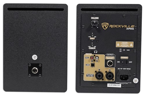 Rockville APM5W 5.25" 2-Way 250W Active/Powered USB Studio Monitor Speakers Pair - Picture 5 of 8