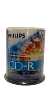 Phillips CD-R 52x 700MB 80Min 100Pk Blank Compact Disc Recordable MultiSpeed New