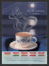 General Foods International Coffee 60 Calories 1990s Print Advertisement 1995