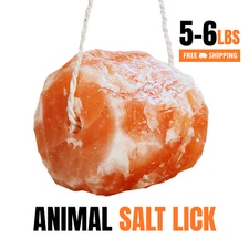 Himalayan Pink Salt Lick 5-6lb for Horse, Deer, Cow, Dog – Natural Mineral