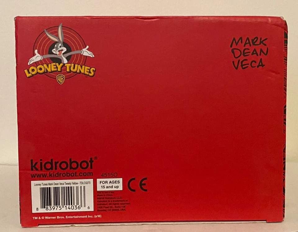 Figura Vinilo Juguete Diseñador Kidrobot Looney Tunes Mark Dean Veca Piolín Pájaro 8" Foto 3 de 4