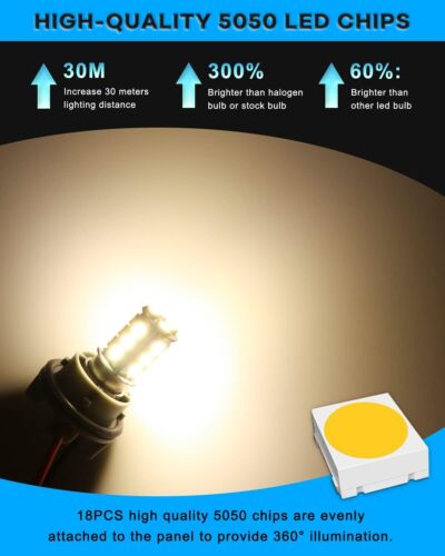 6-Pack 1076 LED Bulb for RV, 1142 1004 BA15D Warm White Bulb Replacement - Picture 6 of 11