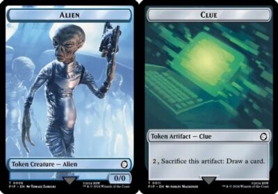 MTG Alien // Clue Double-Sided Token NM-Mint Universes Beyond
