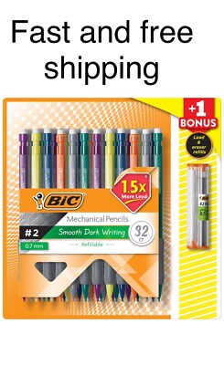 BIC Matic Grip Mechanical Pencil, HB#2 (0.7mm, 32 Pencils)