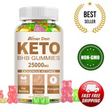 25000mg Keto BHB Gummies Fat Burner Weight Loss Supplement Appetite Suppressant
