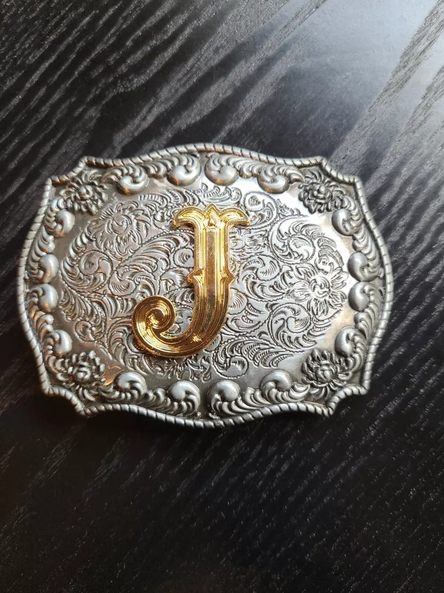 Monogrammed western cheap belt buckles