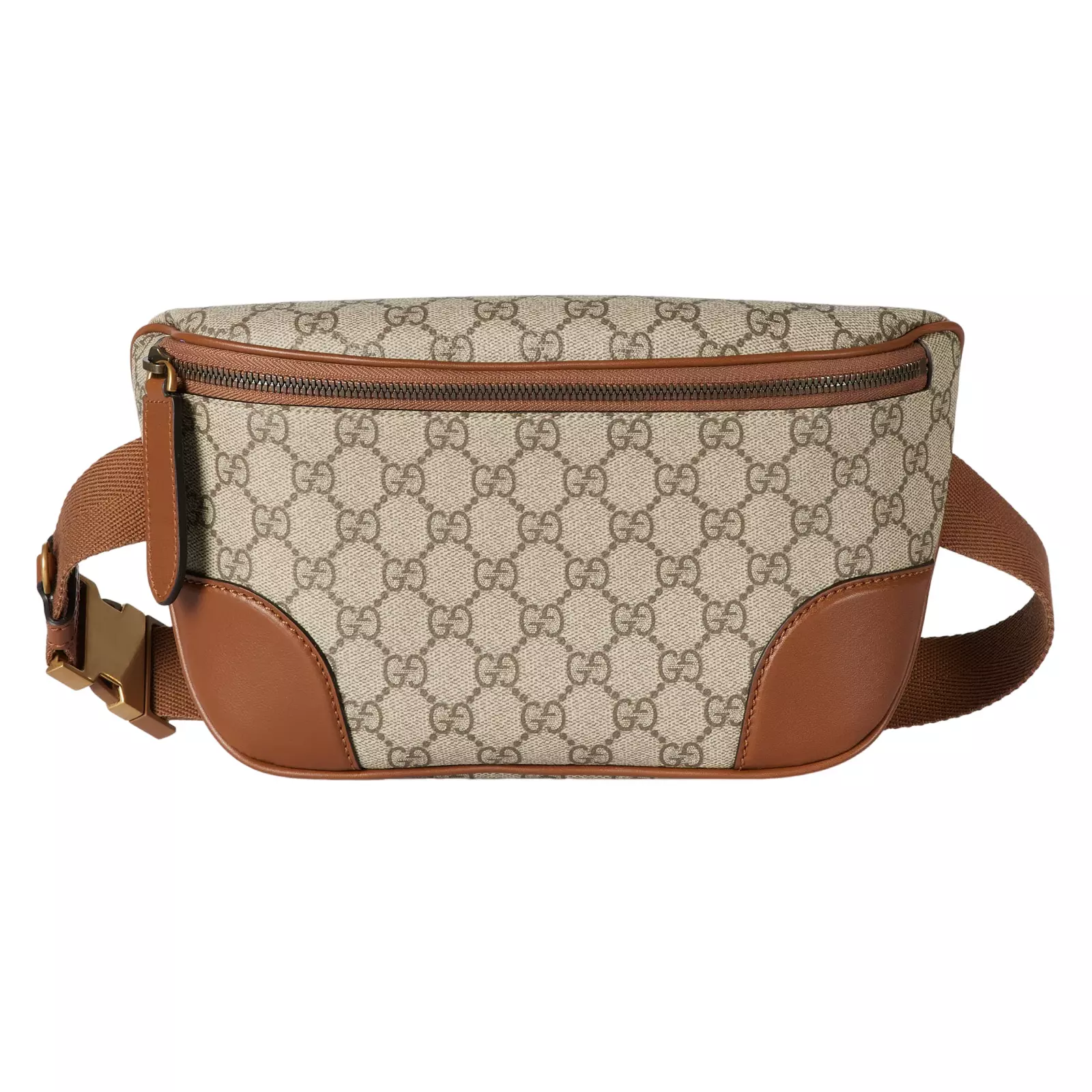 Sac ceinture beige et marron foncé GUCCI GG emblème moyen neuf et authentique