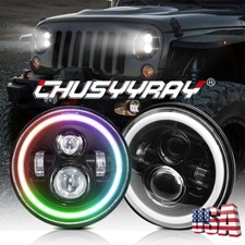 For Ford Mustang 1965-1978 Bronco 1966-1978 Dot 105w 7 Round Led Headlight Halo