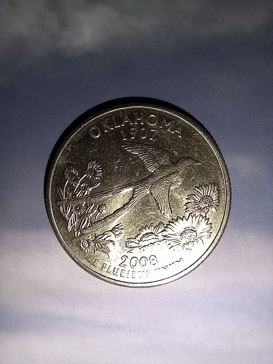 Quarter クオーター A Bird  5.8 黒木シェイプ 送料別途要 2008-D Oklahoma Scissor-Tailed Flycatcher Bird State Quarter