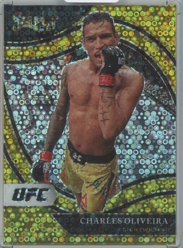 2021 Panini Select UFC Charles Oliveira Base Octagonside/Gold Disco Prizms /10