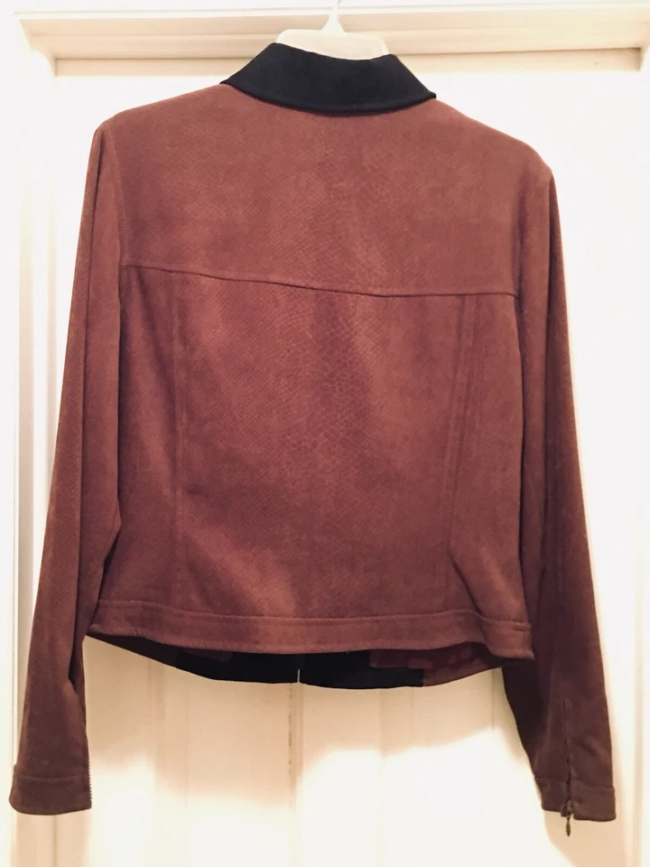 Cache женщин коричневый/черный брюки костюм замши как молнии куртка Blazer (L) брюки 12 - Изображение 4 из 4