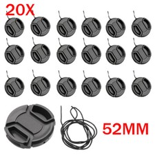 52mm Center Pinch Snap Front Lens Cap Cover for Canon String W M3N6 S8T7 20PC