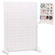 Pegboard Display Stand for Craft Shows & Fairs - Metal Display, 17" x 13” White