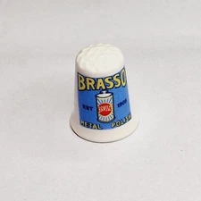 Collectors Thimble - "Brasso Metal Polish" - Bone China - #25