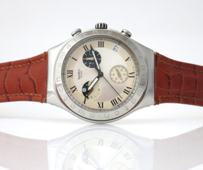 MOON FACE  - YCS441C - SWATCH IRONY Chrono  - lightly used new strap