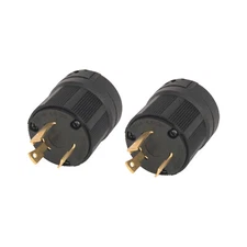 2-pk NEMA L6-30P Male Plug 30A 250V Locking Plug L6-30 for Generator RV Welder
