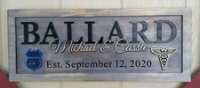 Family Last Name Sign Custom Carved Wood Plaque Couple Wedding Gift SL110