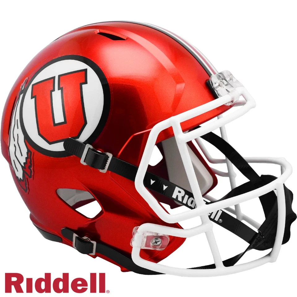 *SALE* UTAH UTES RADIANT RED FULL SIZE SPEED REPLICA NCAA FOOTBALL HELMET! - Image 1 of 1