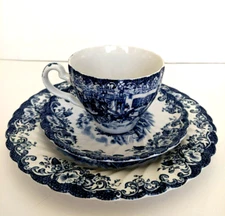 Johnson Bros Blue Ironstone  Hunting Country  1 Set Of Cup Sauce Dessert Plate