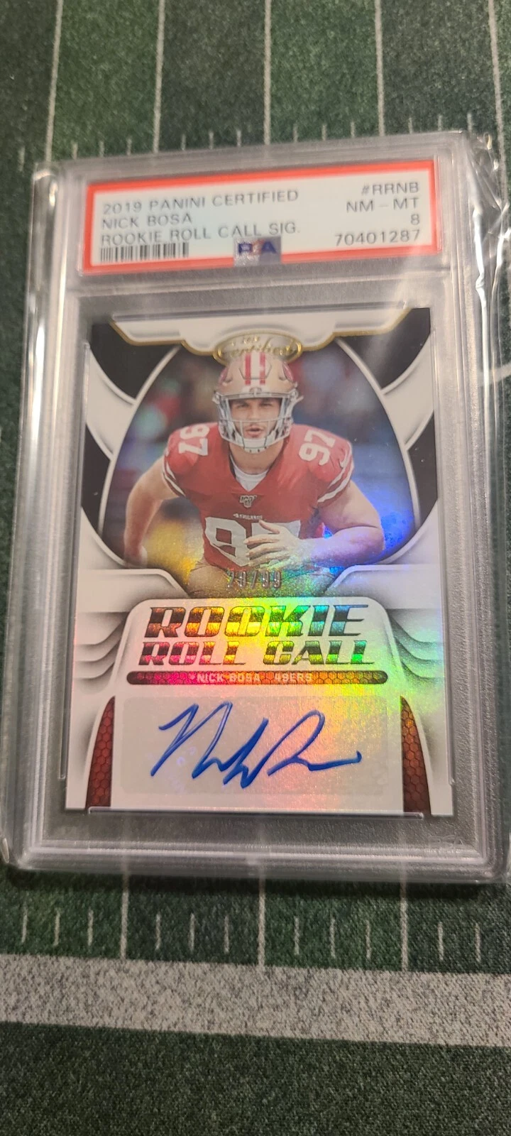 Nick Bosa Panini Certified Rookie Roll Call Signatures #RRNB Base