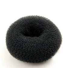 L SIZE WOMEN HAIR BUN RING DONUT SHAPER (BLACK)