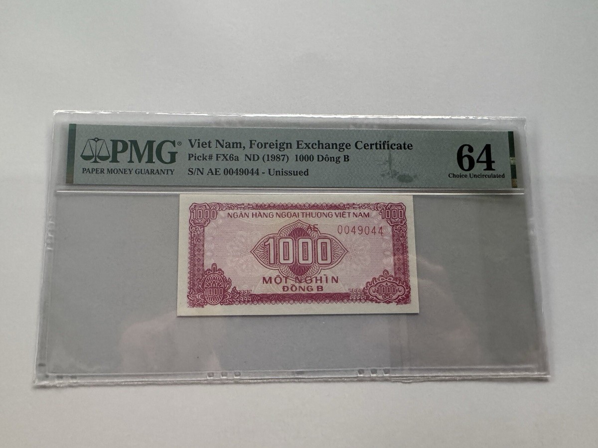 旧ベトナム　ベトナム1000ドン　1枚　1987年 VIETNAM 1000 Dong FOREIGN EXCHANGE CERTIFICATE 1987 PMG-64 UNC