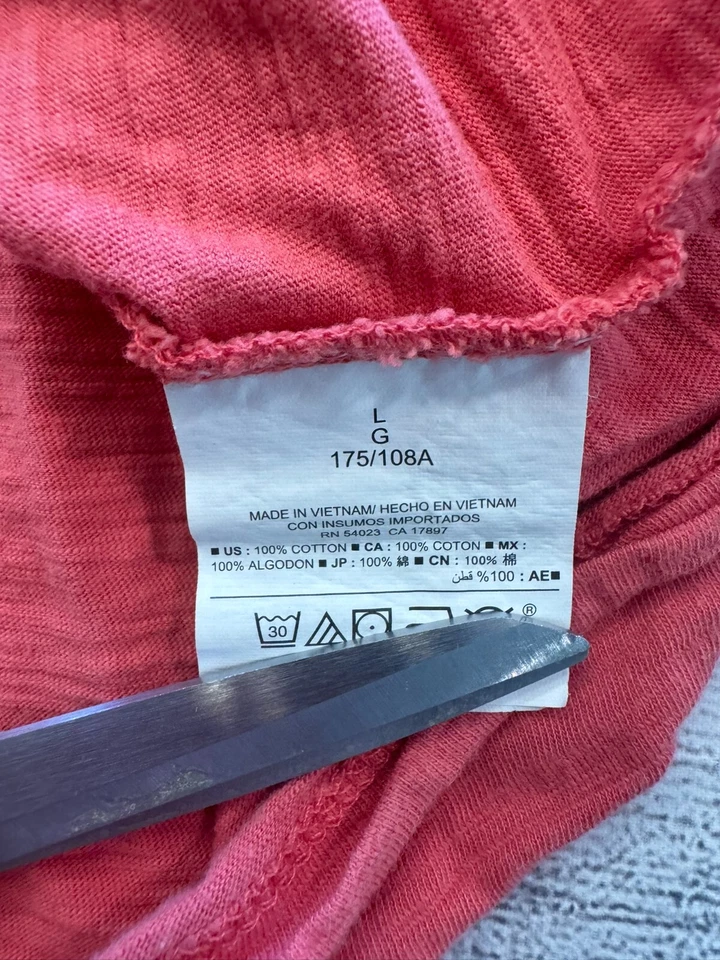 Camiseta Antigua Azul Marino Para Hombres Grande Coral Retro Rayas Bolsillo Todos los Días Camiseta Básica Foto 3 de 4