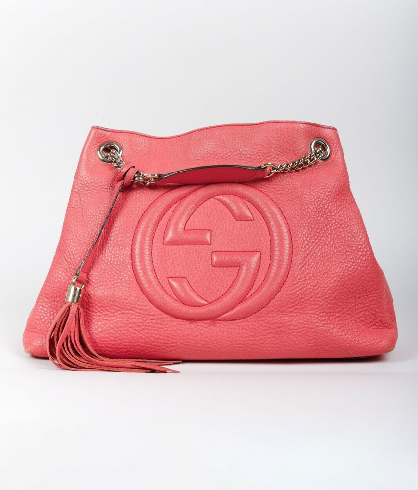 Gucci Soho Coral Leather Tote Bag