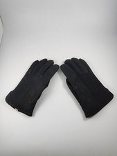 Mens Black Leather Gloves Men Sz 10-1/2 MA Fleece Lining
